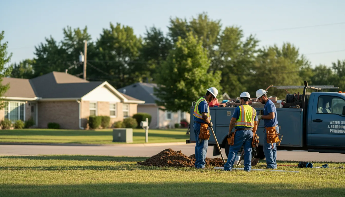 Residential water line and bathroom plumbing service in Marienthal, KS